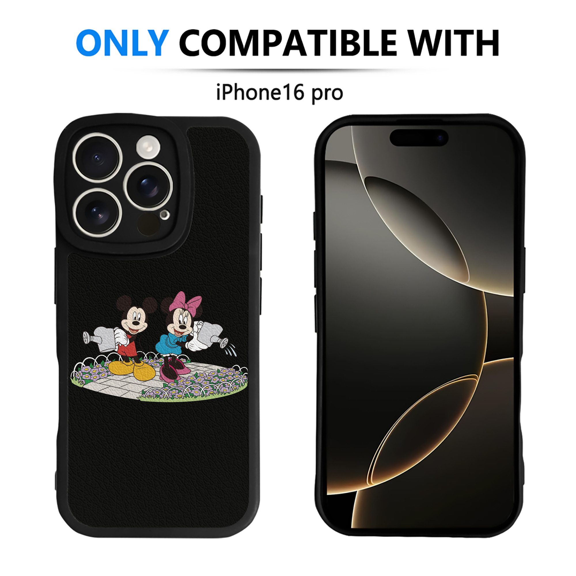 （画像用） ミッキーマウス Mickey Mouse 【iPhone 16シリーズ対応】シリコンスマホケース（レザー調） 材質：シリコン